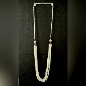 Fun white/clear layered bead necklace